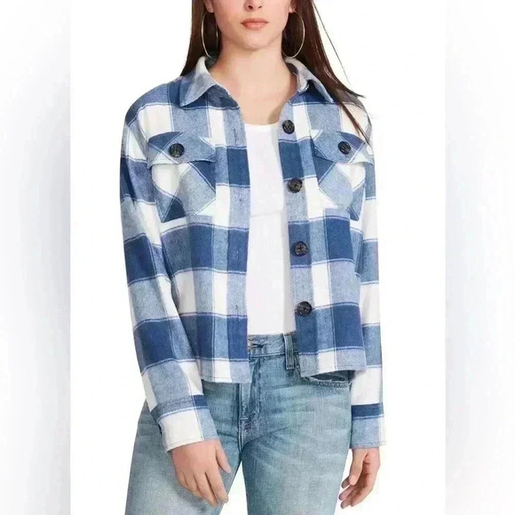 BB DAKOTA boxy plaid jacket medium - Picture 1 of 4